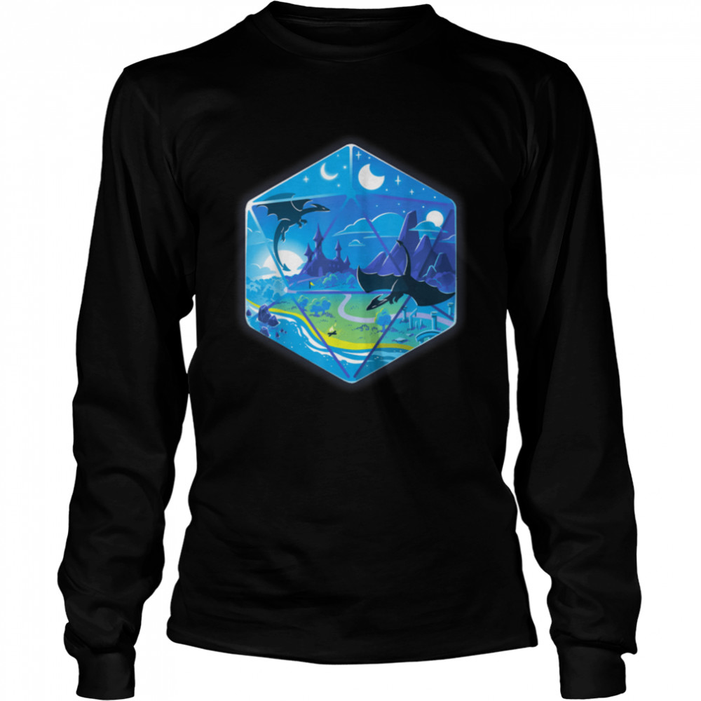 D20 Landscape Dungeons D20 Dragon Lover T- B09SGXQ8VF Long Sleeved T-shirt