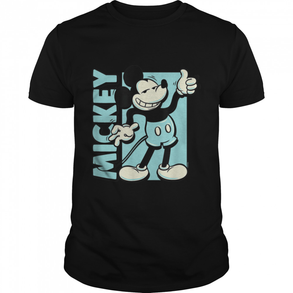 Disney - Mickey Light Blue Vintage T- B09WZBGTJ9 Classic Men's T-shirt