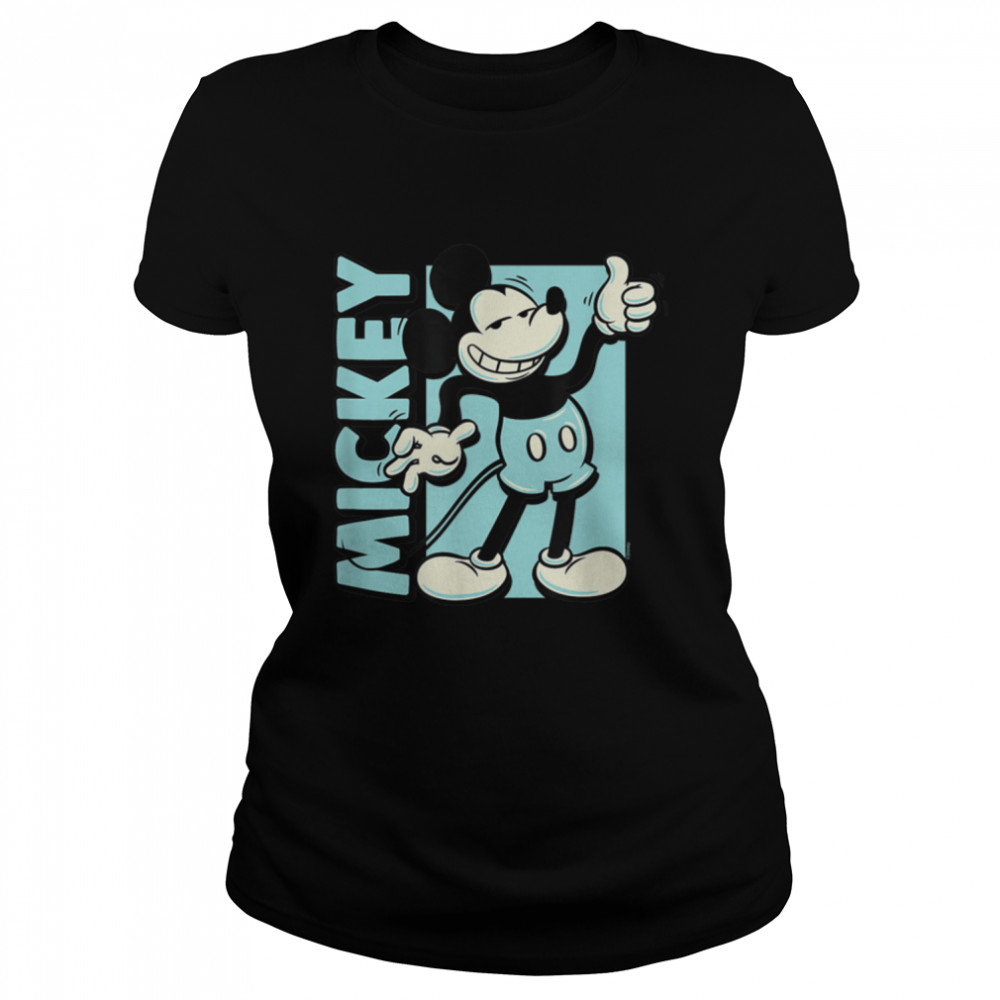 Disney - Mickey Light Blue Vintage T- B09WZBGTJ9 Classic Women's T-shirt