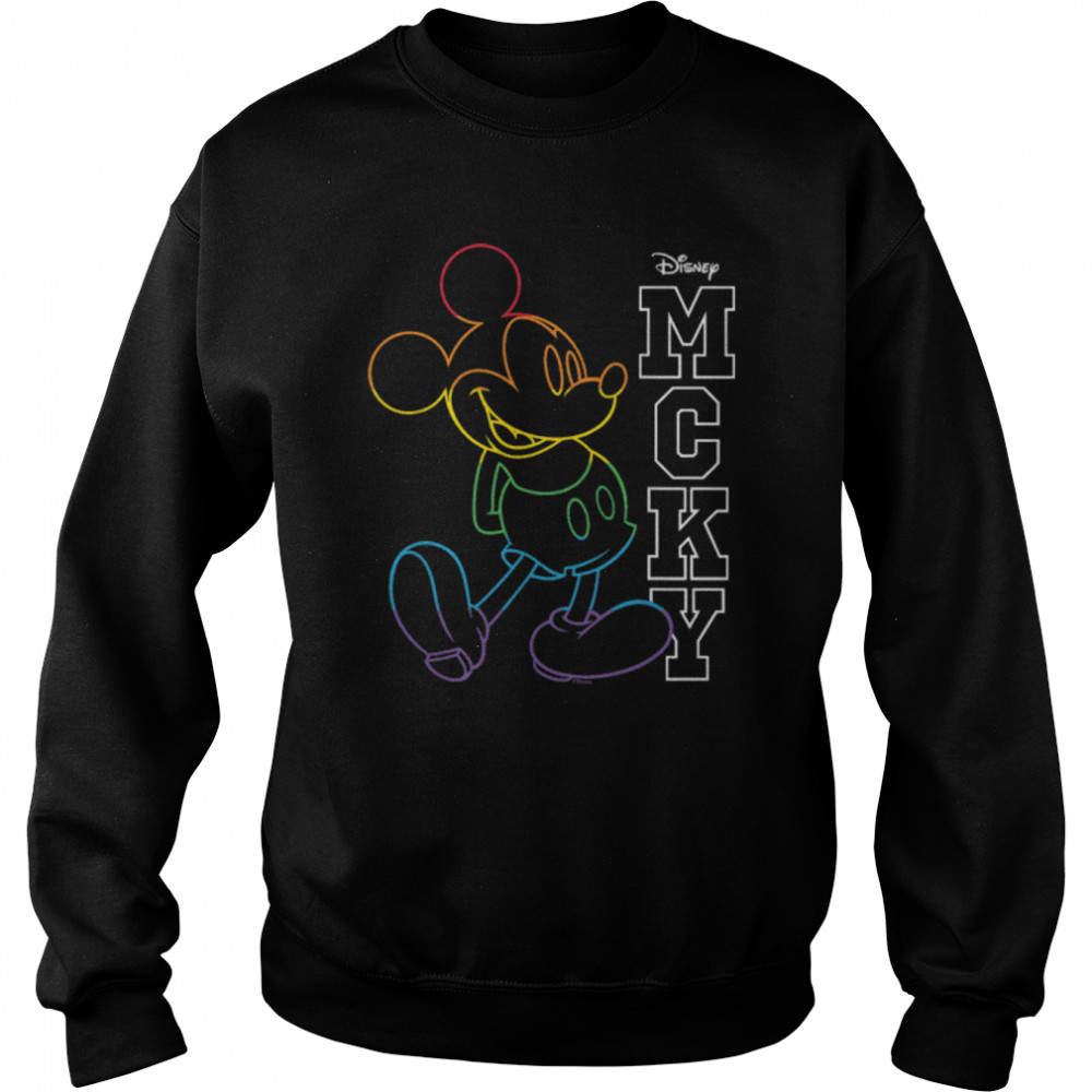Disney - Mickey Rainbow Outline T- B0B3LR3VBJ Unisex Sweatshirt