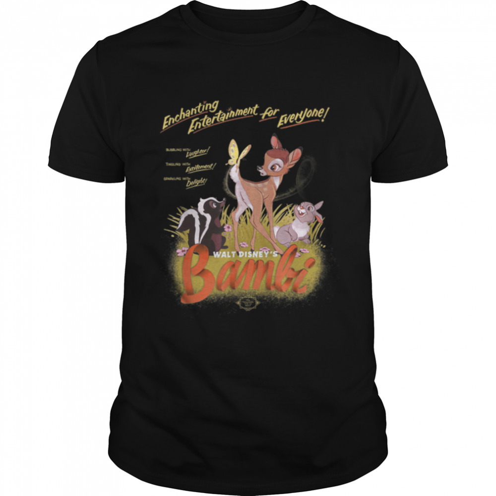 Disney Bambi Enchanting Entertainment For Everyone Retro T-Shirt B09S1C78QQs