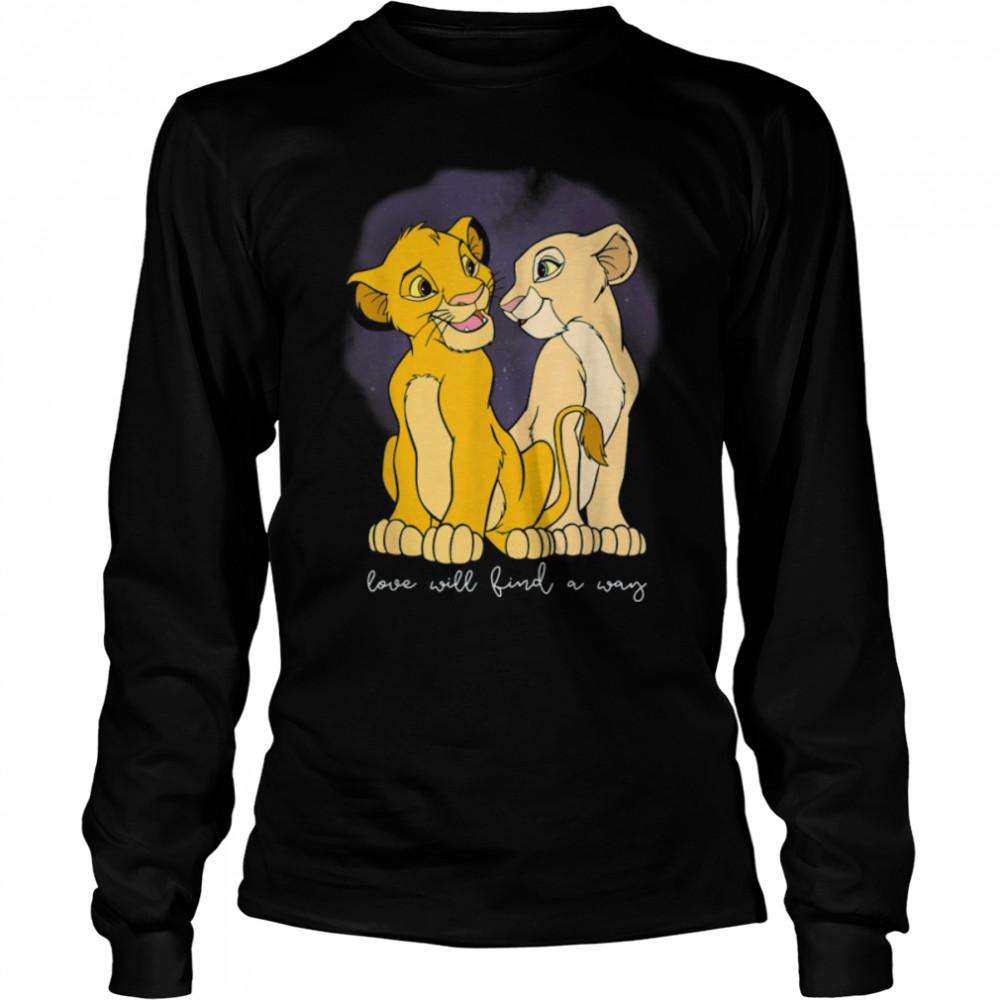 Disney Lion King Simba Nala Love Valentine's Men Cotton T-Shirt