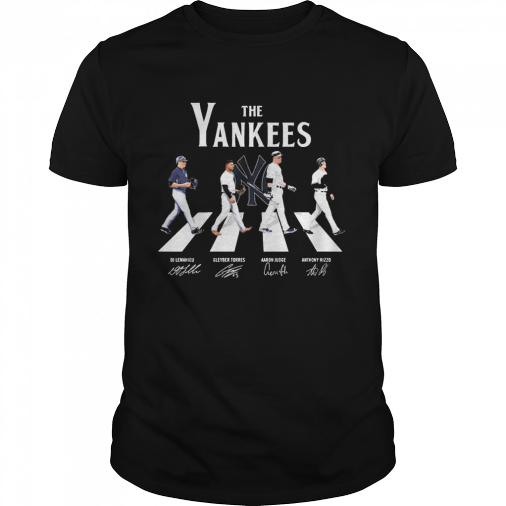 The Yankees Dj Lemahieu Gleyber Torres Aaron Judge And Anthony Rizzo Abbey Road Signatures  Classic Men's T-shirt