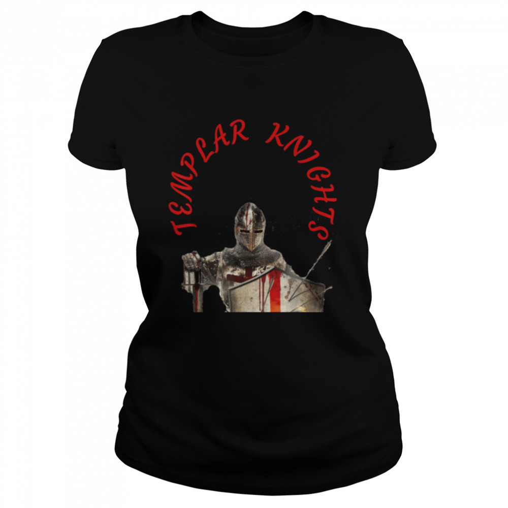 Knights Templar Distressed Cross Deus Vult Crusader Warrior T- B09VTHWN17 Classic Women's T-shirt