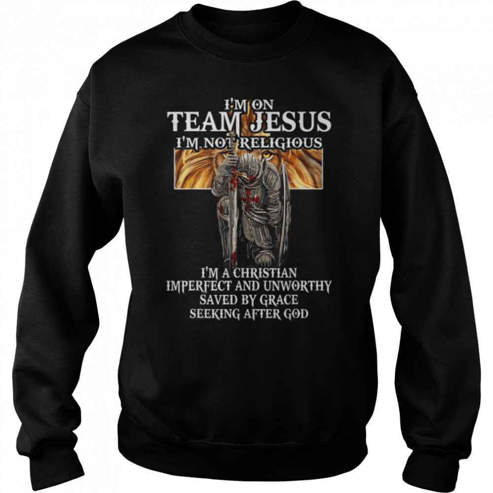 Knights Templar I'm on Team Jesus Not Religious T- B09NDNSLNC Unisex Sweatshirt