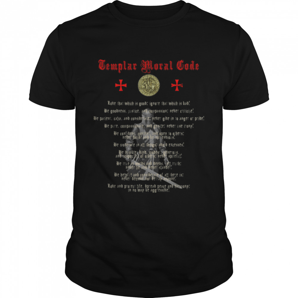 Knights Templar Moral Code. 2 Sided Servant of Christ Wings T- B0B54NXK7Q Classic Men's T-shirt