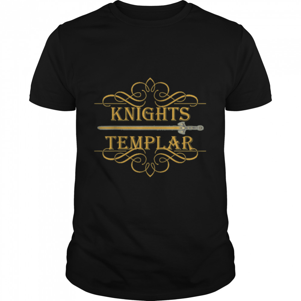 Knights Templar Sword Cross Deus Vult Crusader Symbol T- B09VPYP2VX Classic Men's T-shirt