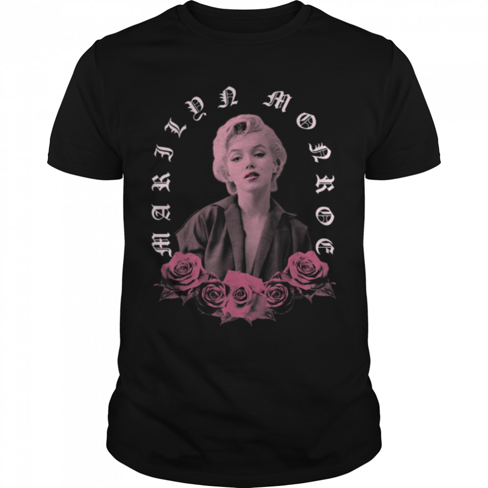 Marilyn Monroe Pink Old English T-Shirt B07NJQ55Y9