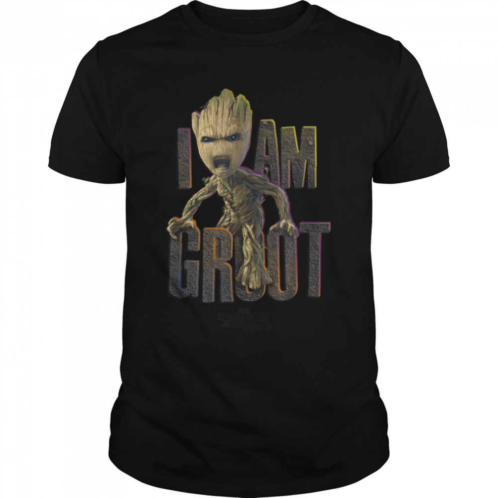 Marvel Guardians Vol.2 I AM GROOT Cute Angry T-Shirt B07KVB6LVD