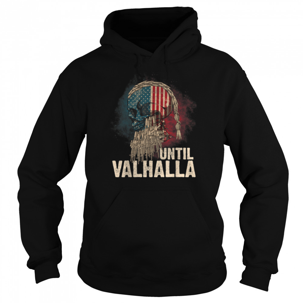 Until Valhalla Viking US Flag Vintage -Til Valhalla T- B0927TR6G3 Unisex Hoodie