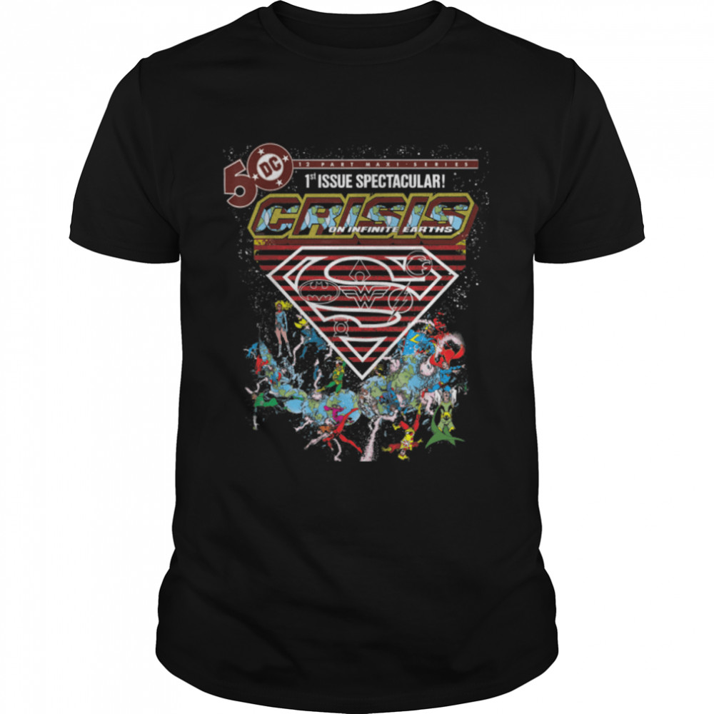 US DC Crisis s+Logo Justice League 02 Black_H T-Shirt B09KWPB253s