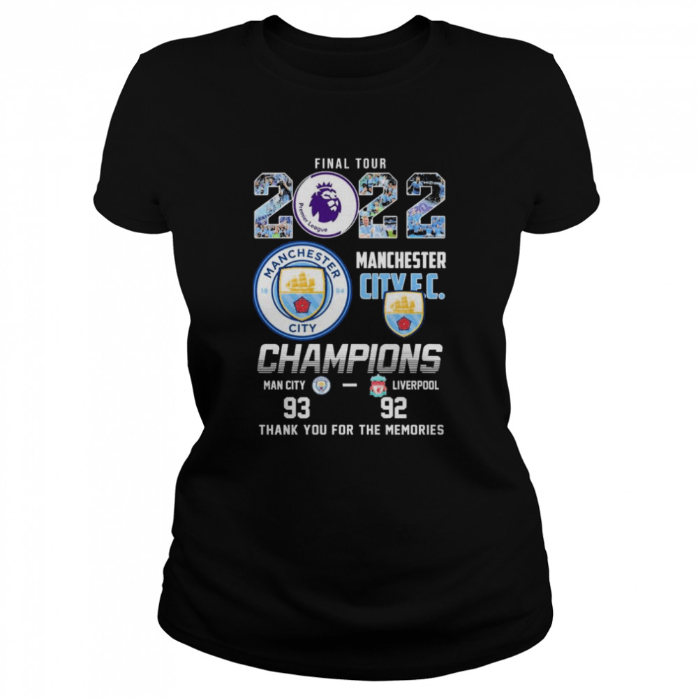 Final Tour 2022 Manchester City Champions Thank You For The Memories  Classic Women's T-shirt