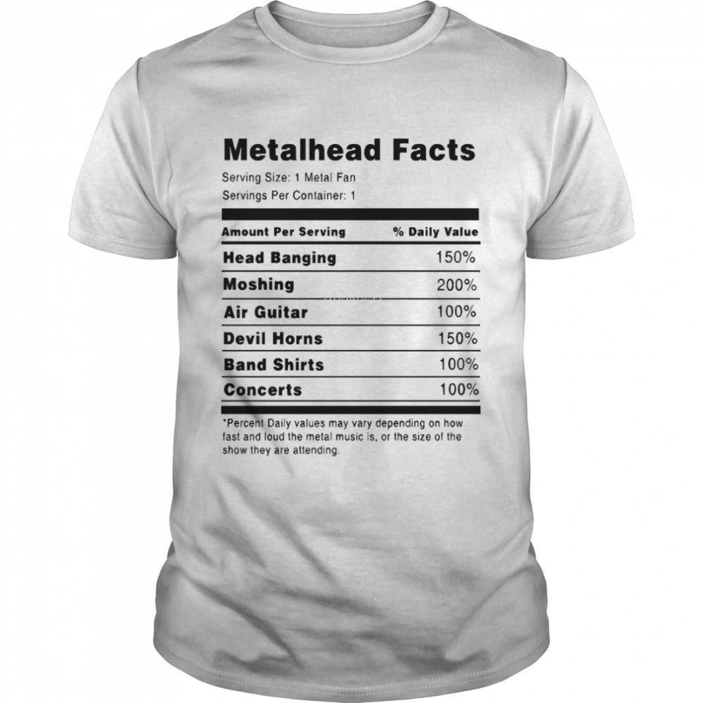 Metalhead Nutrition Facts Classic T-Shirts