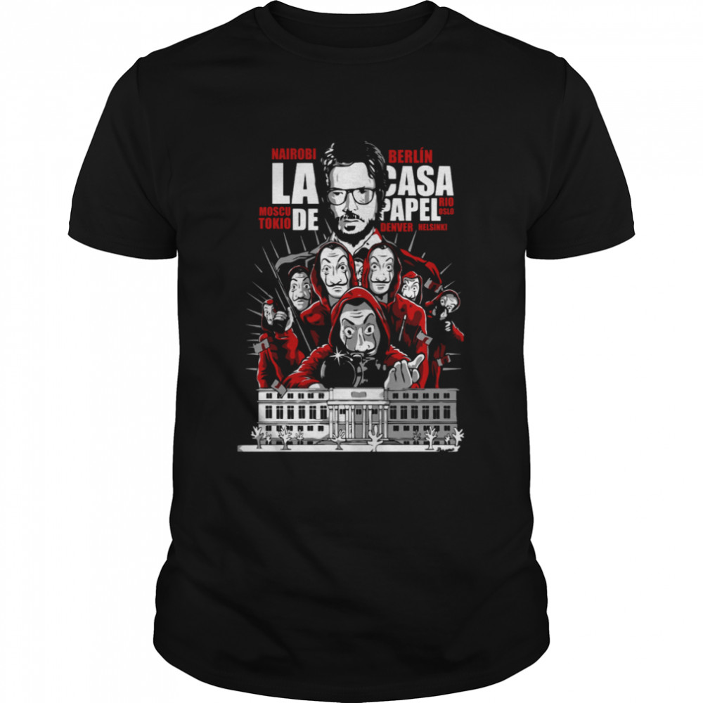 Art Mask La Casa Depapel Movie shirt Classic Men's T-shirt