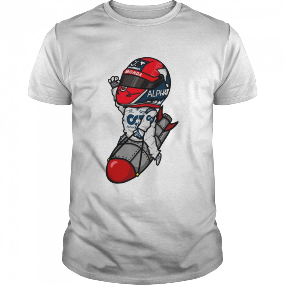 Chibi Art Daniil Kvyat Mini Car Racing Nascar F1 shirt Classic Men's T-shirt