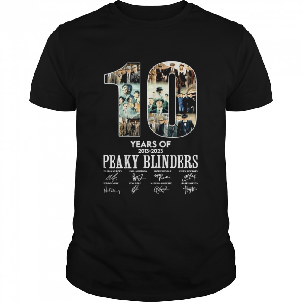 10 Years Of Peaky Blinders 2013-2023 Signatures T-Shirt