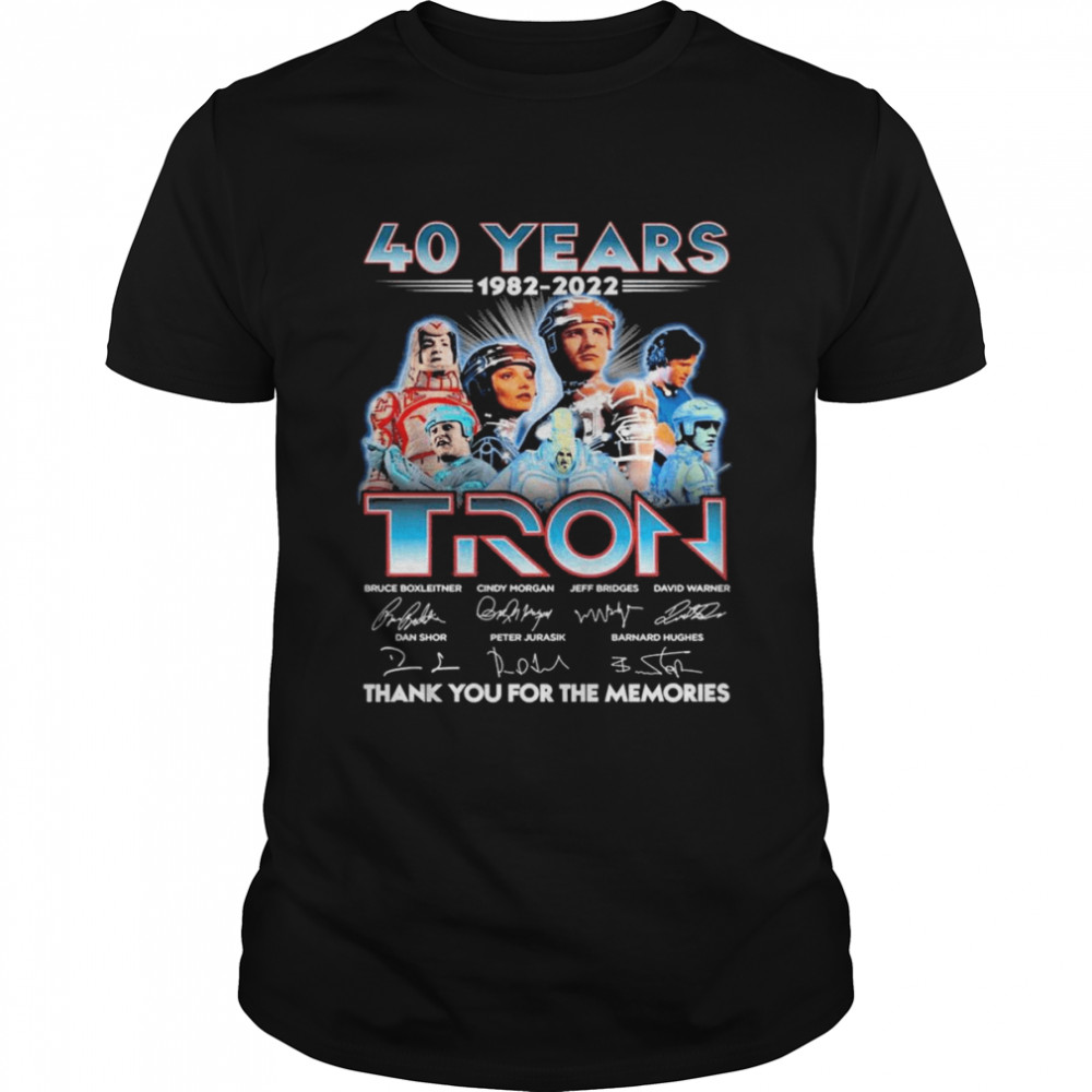 40 Years 1982-2022 TRON Signatures Thank You For The Memories Shirts
