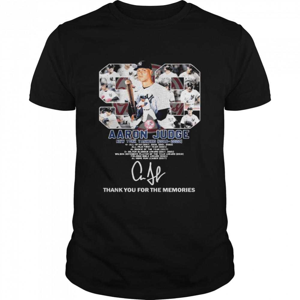 Aaron Judge New York Yankees 2016-2022 Signatures Thank You For The Memories  Classic Men's T-shirt