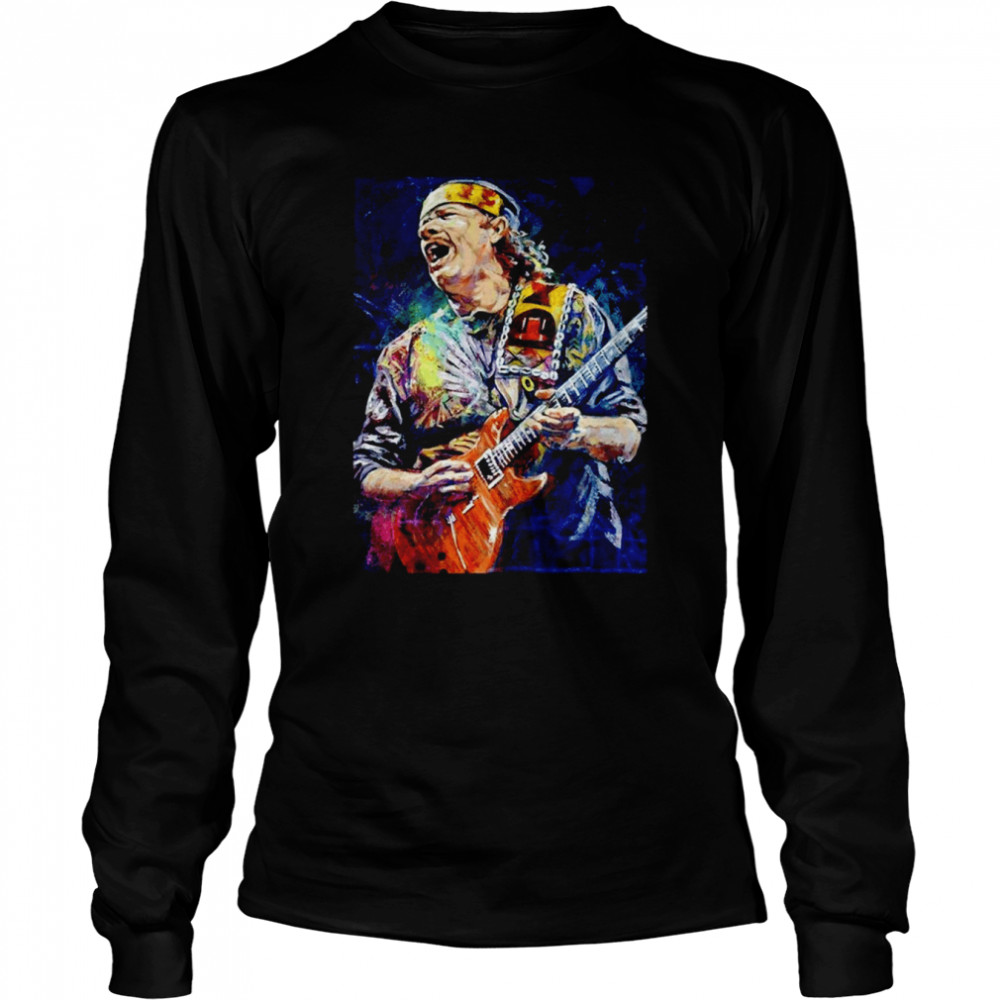 Legend Santana Watercolor Art Carlos Santana shirt Long Sleeved T-shirt