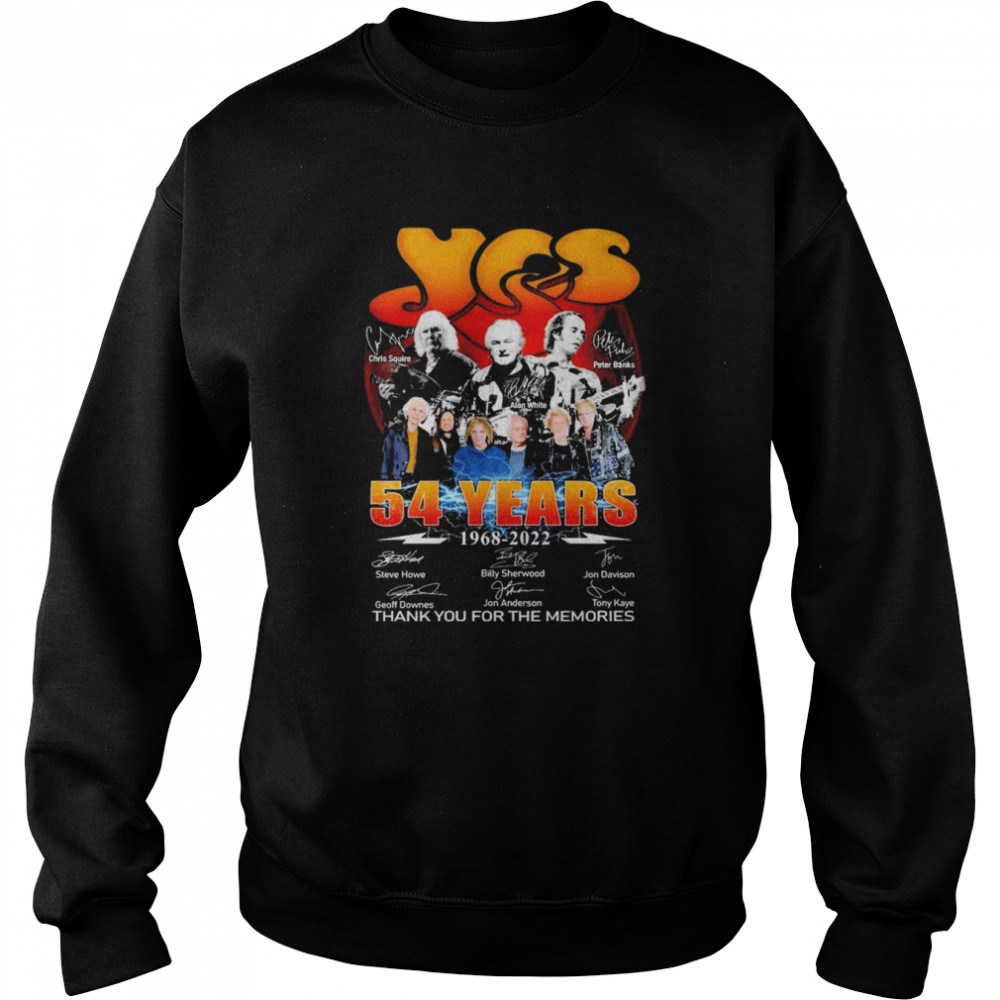 Progressive Rock Yes 54 Years 1968-2022 Signature Thank You For The Memories Unisex Sweatshirt