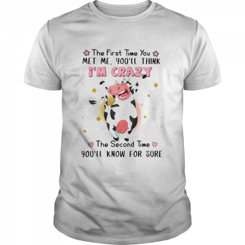 the first time You met me you’ll think I’m crazy the second time you’ll know for sure shirt