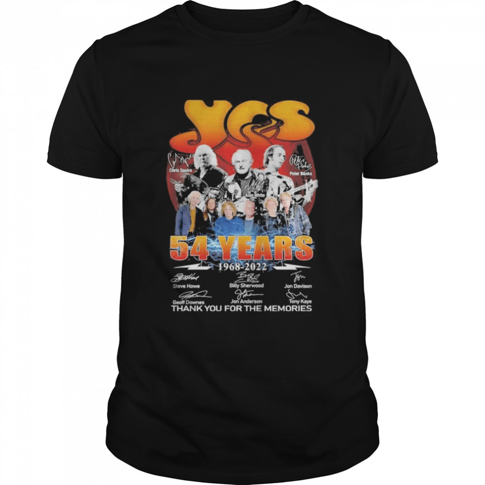 The Yes 54 years 1968-2022 thank you for the memories signatures shirts