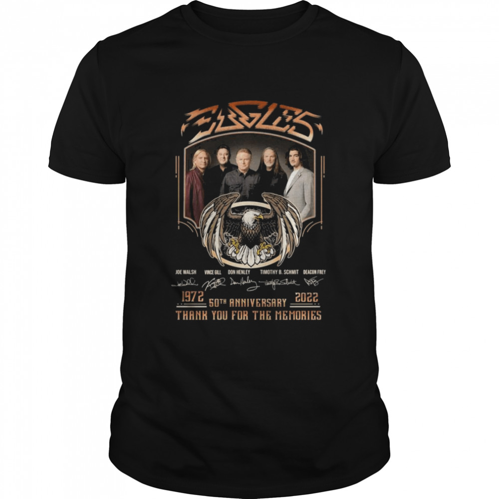 1972-2022 Thank You For The Memories Of Eagles 50th Anniversary Signature Shirt