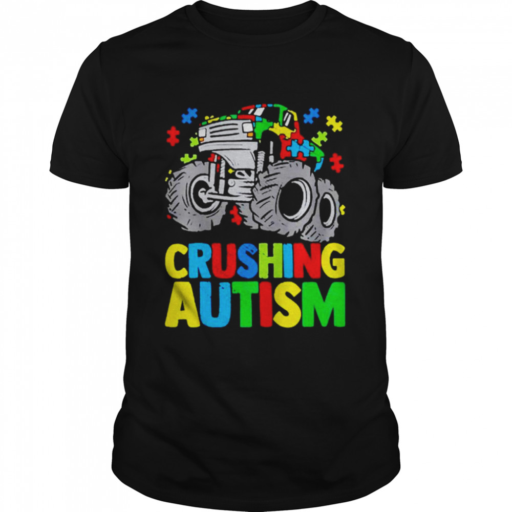 Autism truck crushing autism shirt
