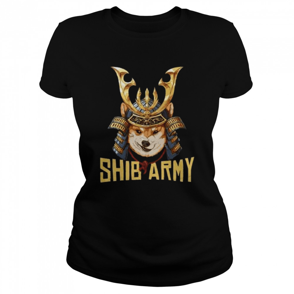 Shib Army Crypto Samurai Shiba Inu Dog Lover Short shirt Classic Women's T-shirt