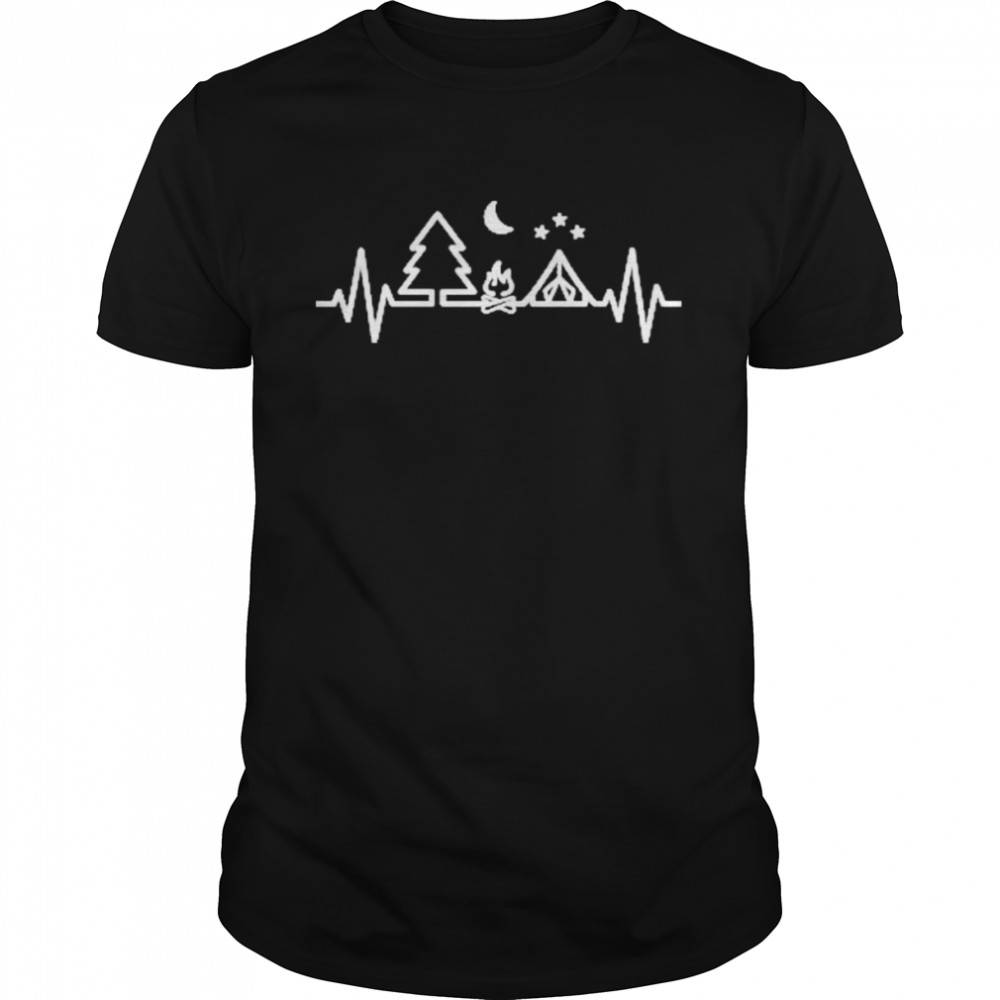 Camping Outdoor Heartbeat Wildlife Nature Camper Hiking Shirts