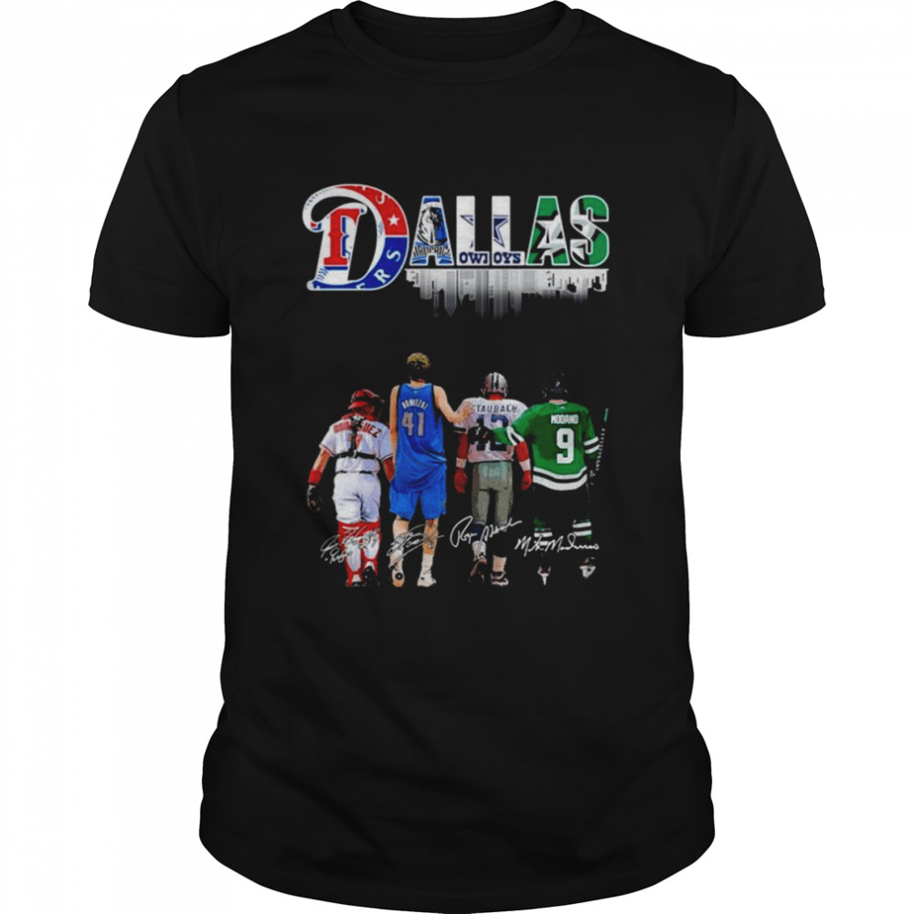 Dallas sports teams best players signatures shirt