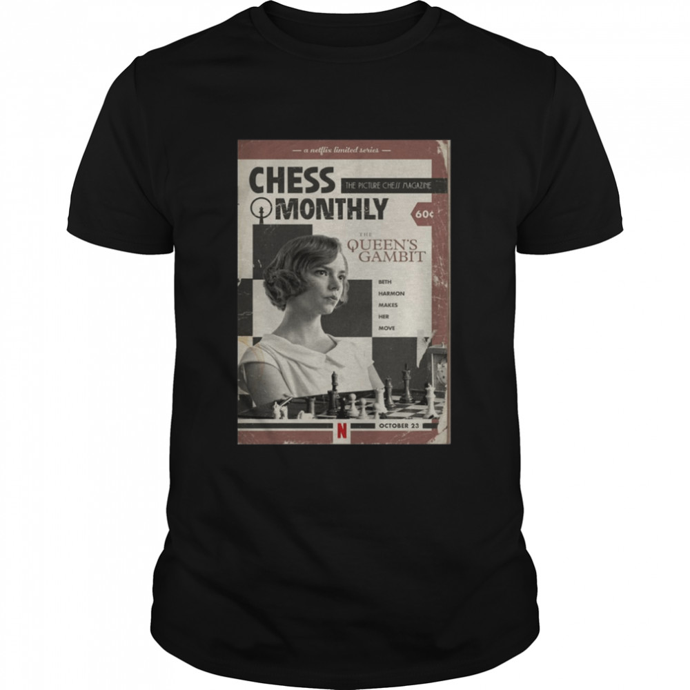 Chess Monthly The Queens Gambit shirt