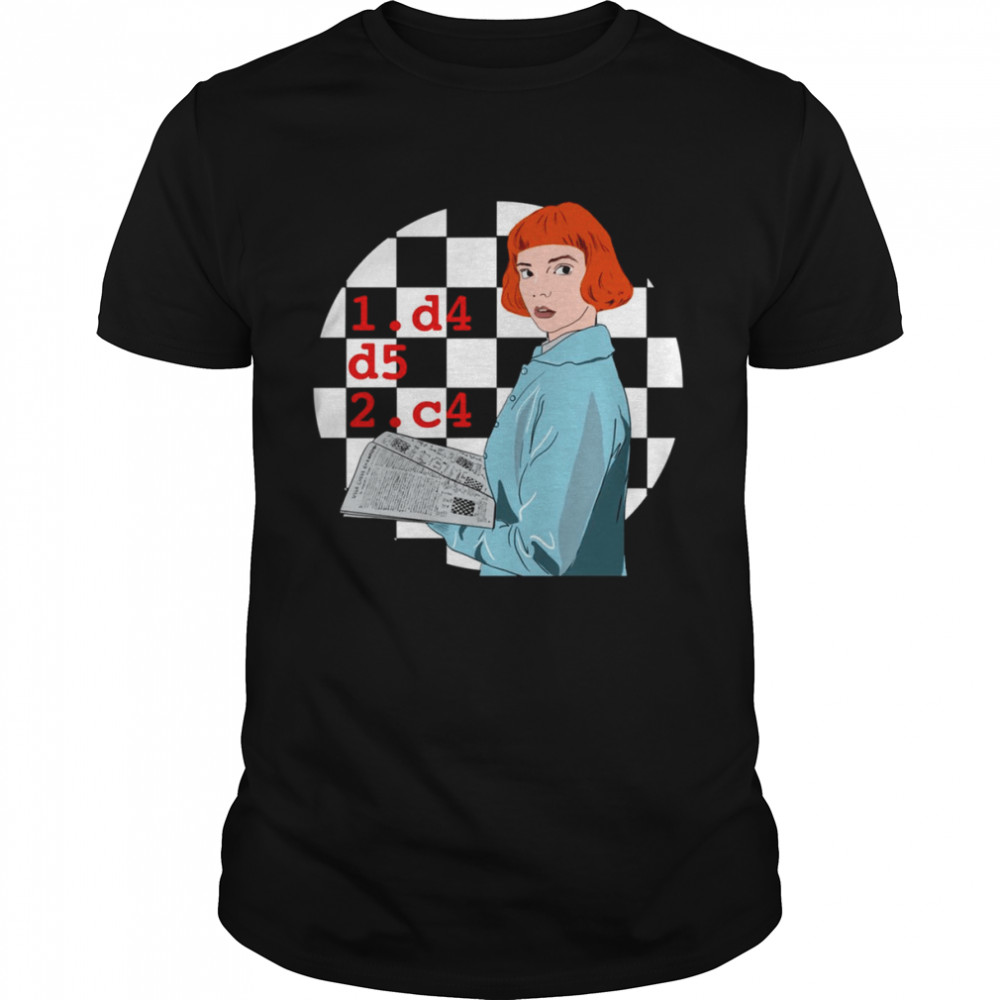 D4 D5 C4 Queens Gambit Chess shirts