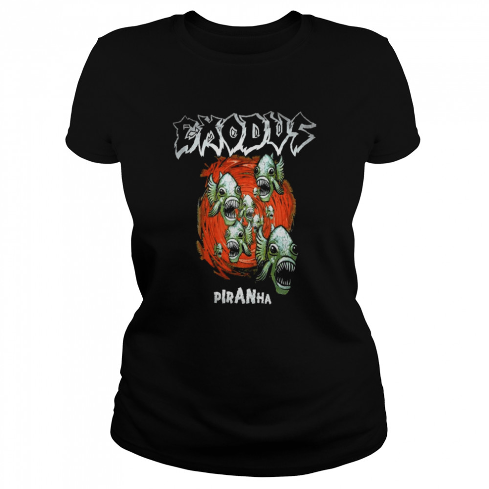 The Piranha Explore Designs Exodus Rock Band shirt Classic Women's T-shirt