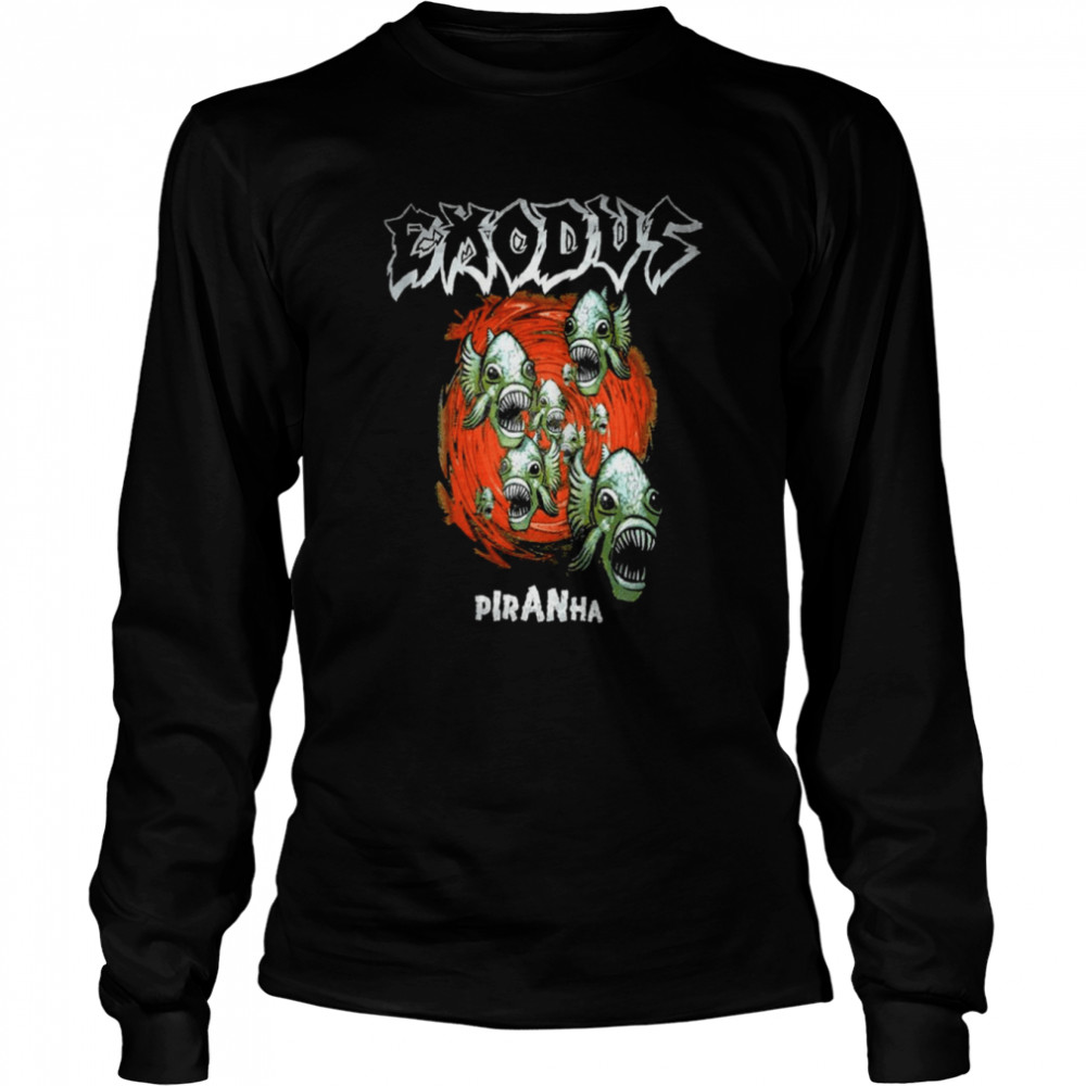 The Piranha Explore Designs Exodus Rock Band shirt Long Sleeved T-shirt