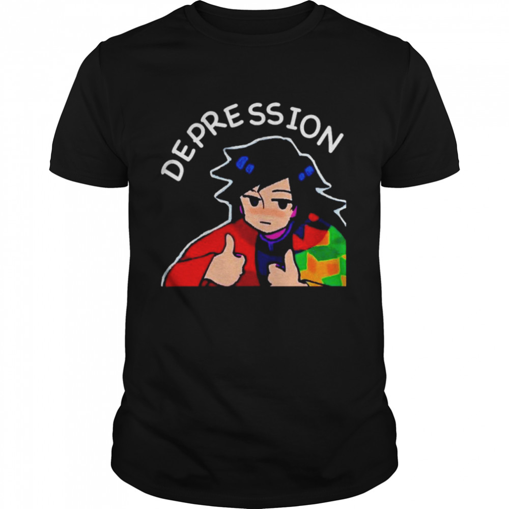 Fights Againsts Depressions Blacks Backgrounds Lightweights Demons Slayers shirts