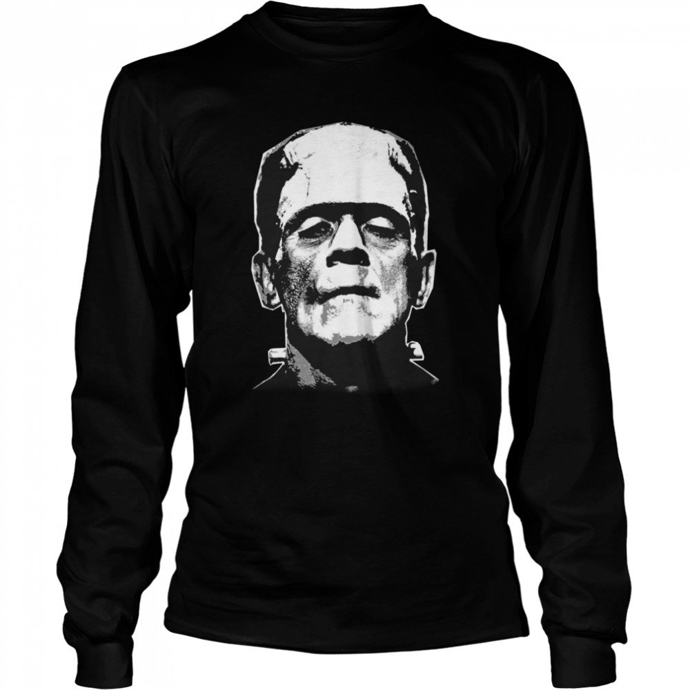 Scary Halloween Character Frankenstein Portrait shirt Long Sleeved T-shirt