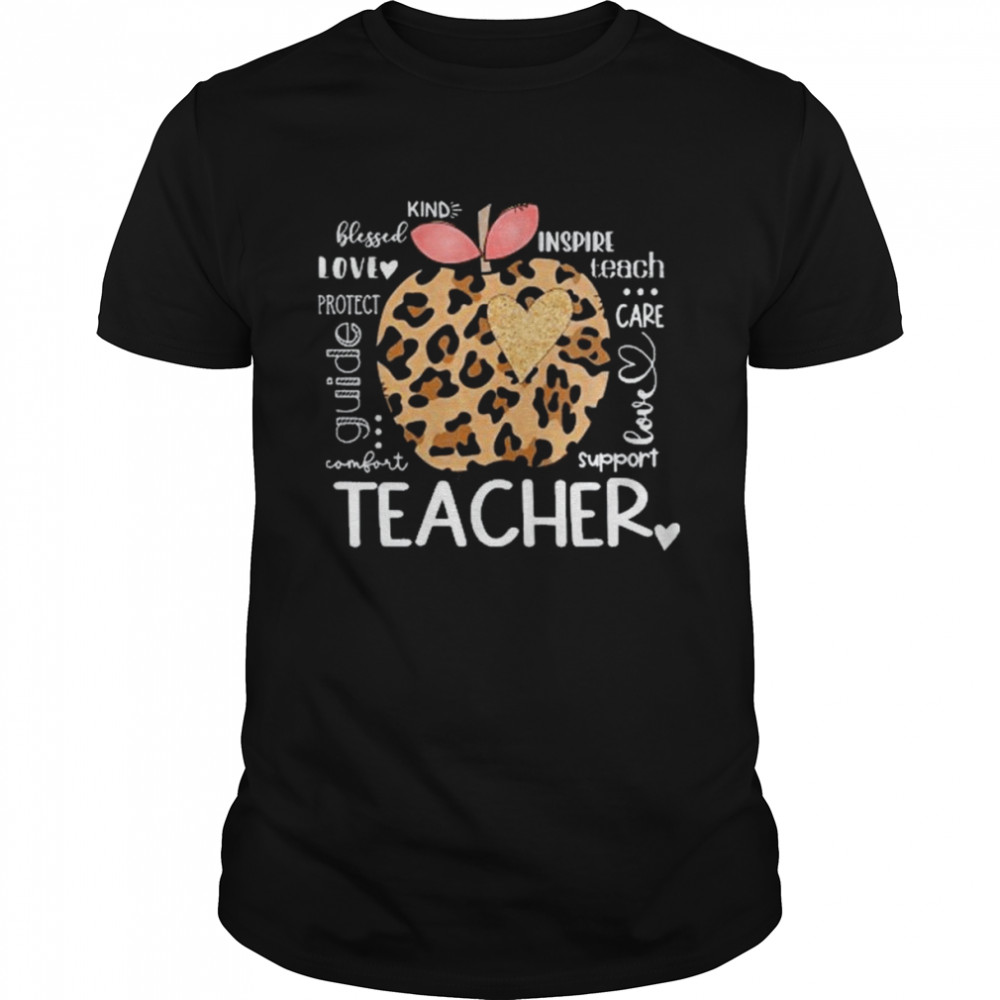 Teacher Life Leopard Apple Teacher’s Day Back To School Shirt