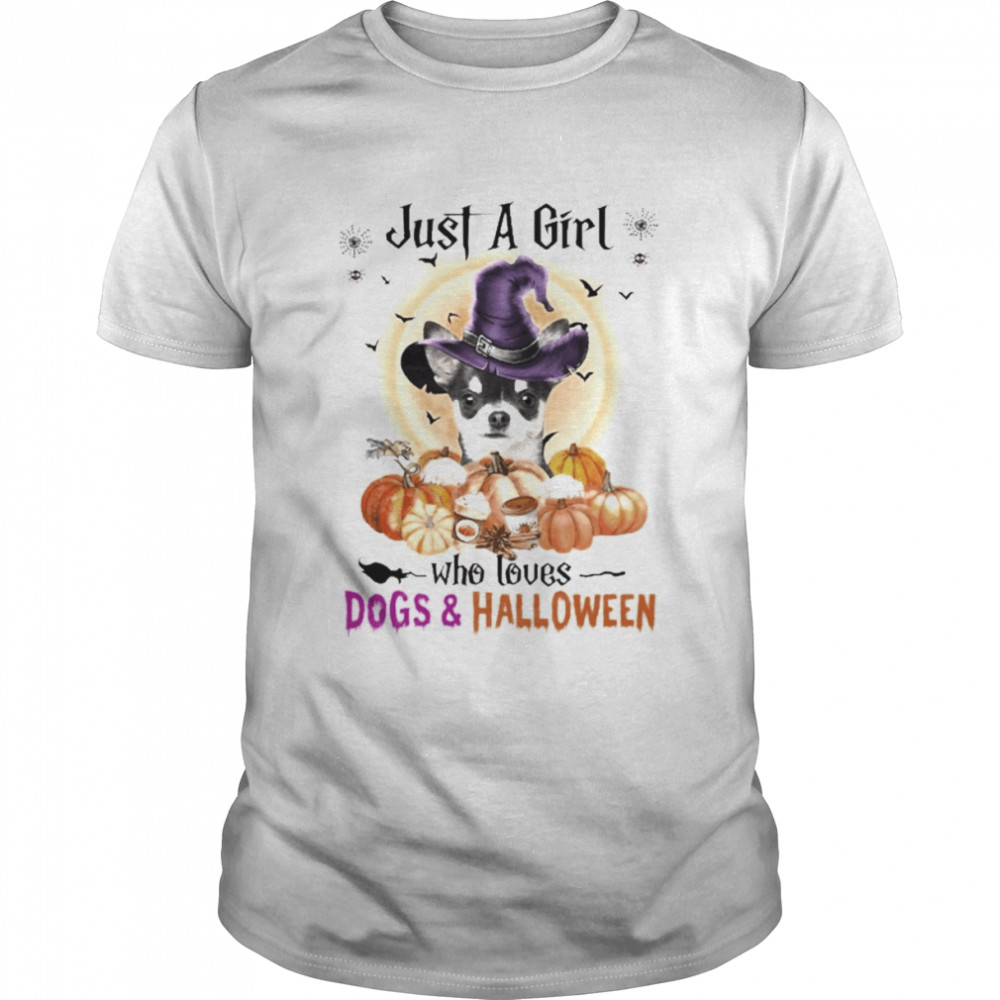 Blacks Chihuahuas Justs As Girls Whos Lovess Dogss Ands Halloweens Shirts