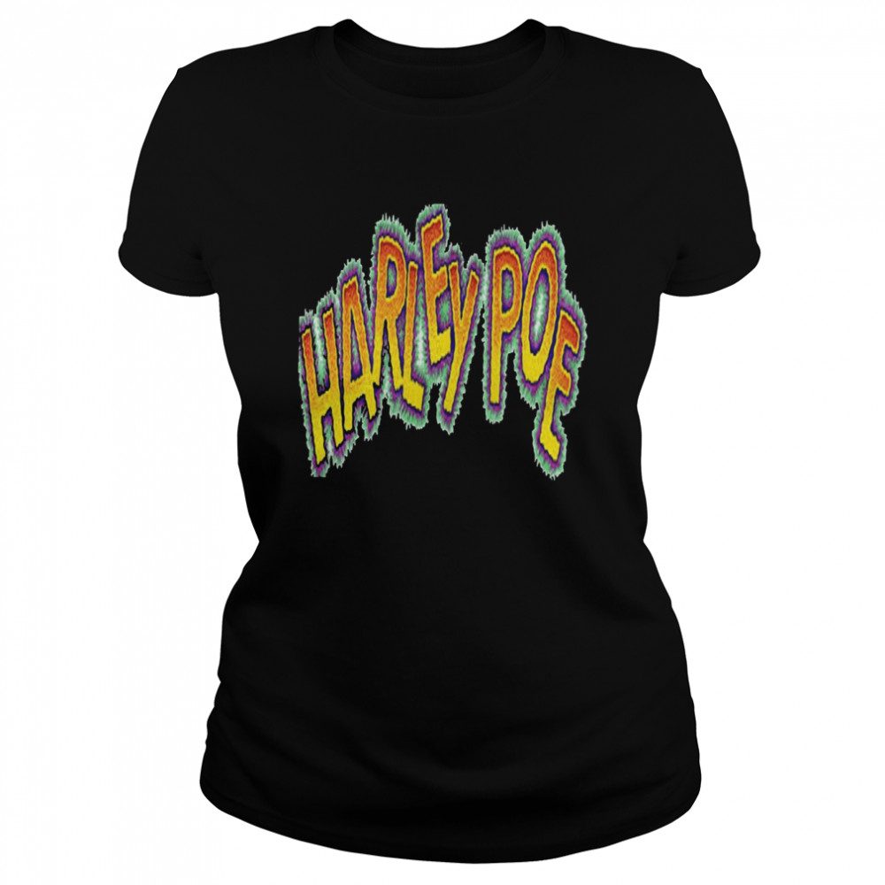 Retro Text Logo Harley Poe Folk Punk shirt Classic Women's T-shirt