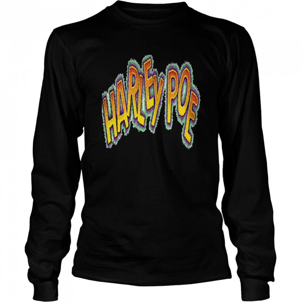 Retro Text Logo Harley Poe Folk Punk shirt Long Sleeved T-shirt