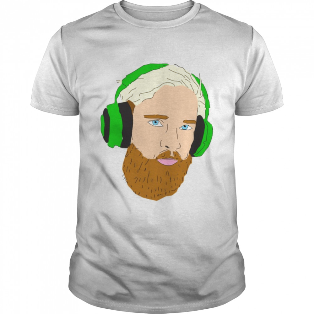 Green Headphone Pew Die Pie Youtuber shirts