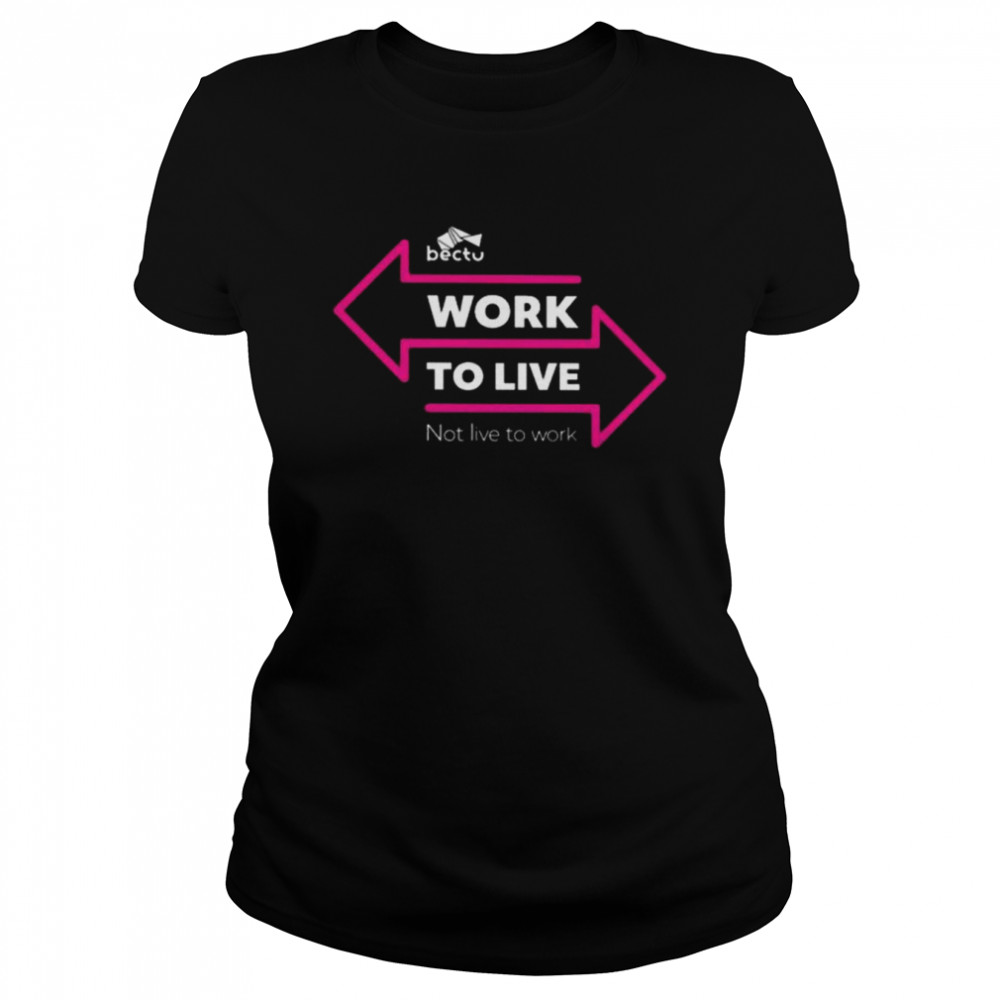 Bectu work to live not live to work shirt Classic Women's T-shirt