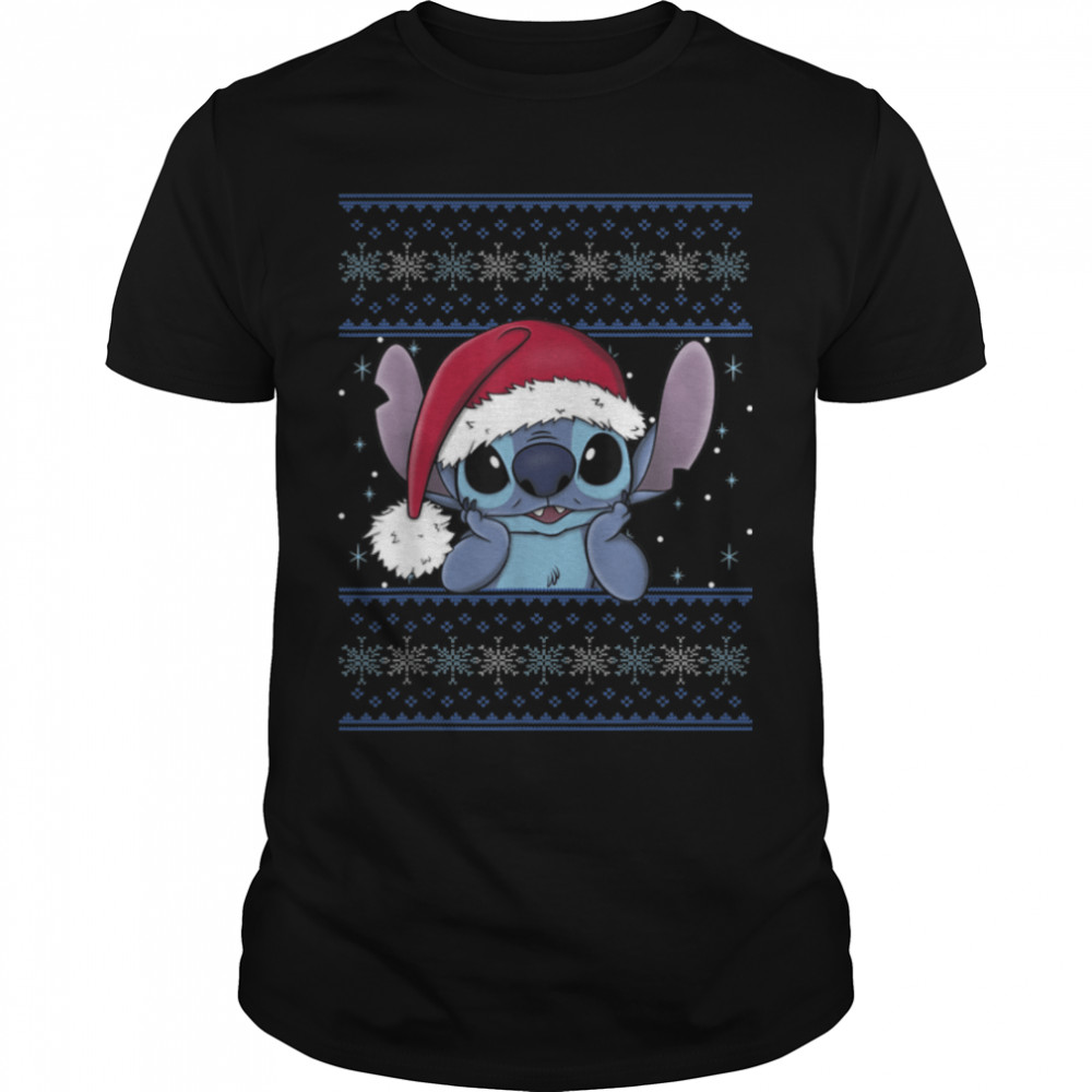 Disney Lilo s& Stitch Christmas Stitch Ugly Sweater Style T-Shirt B081KLG3T9s