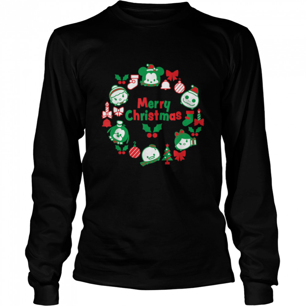 Disney Tsum Tsum Character Wreath Christmas Holiday T- T- B07MGMTT3J Long Sleeved T-shirt