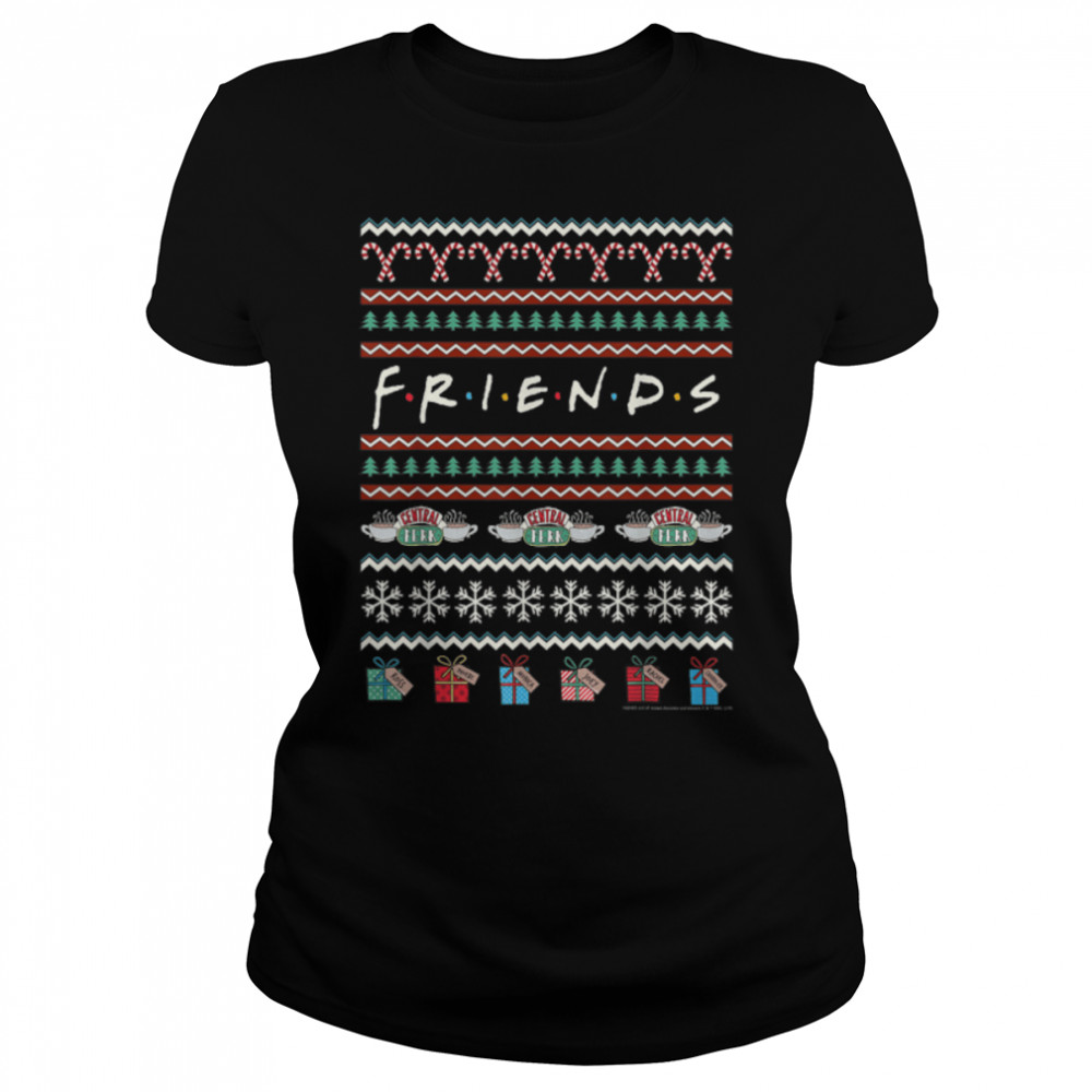 Friends Christmas Logo Ugly Sweater Style T- B08CWN6LGN Classic Women's T-shirt