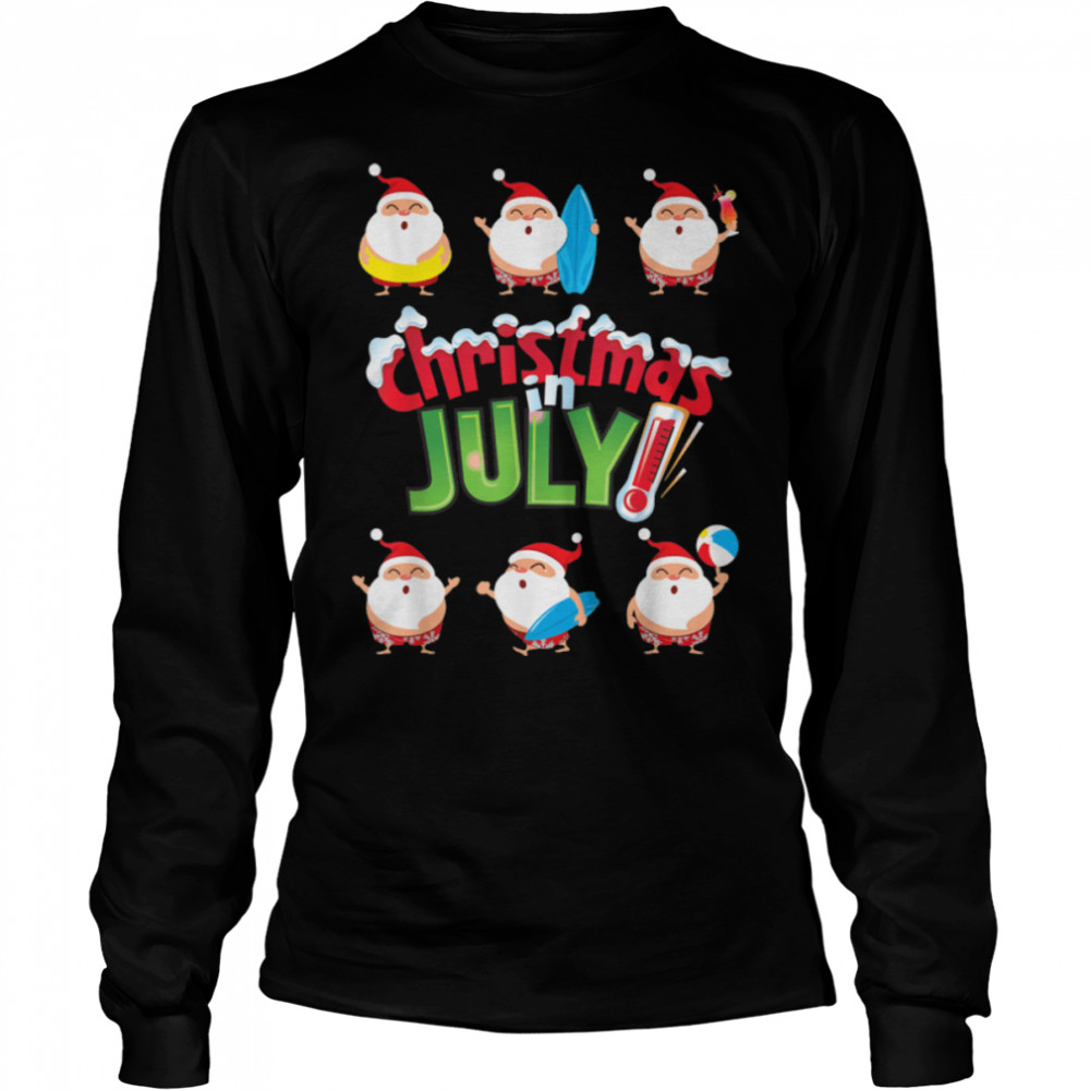 Funny Christmas in July Summer Beach Vacation Pool T- B098QN3M2Y Long Sleeved T-shirt