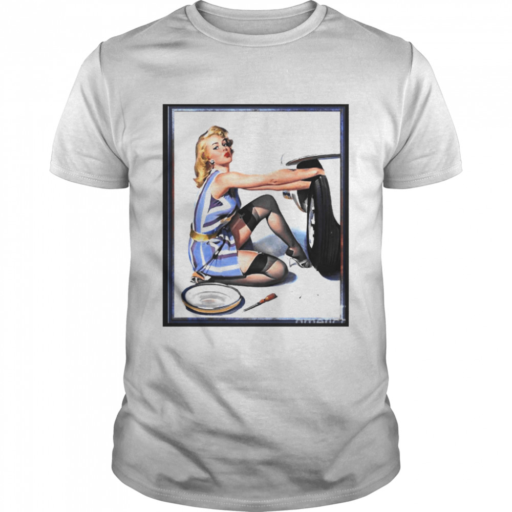 Quick Change By Gil Elvgren Remastered Xzendor7 Art Reproductions Colored Shirt
