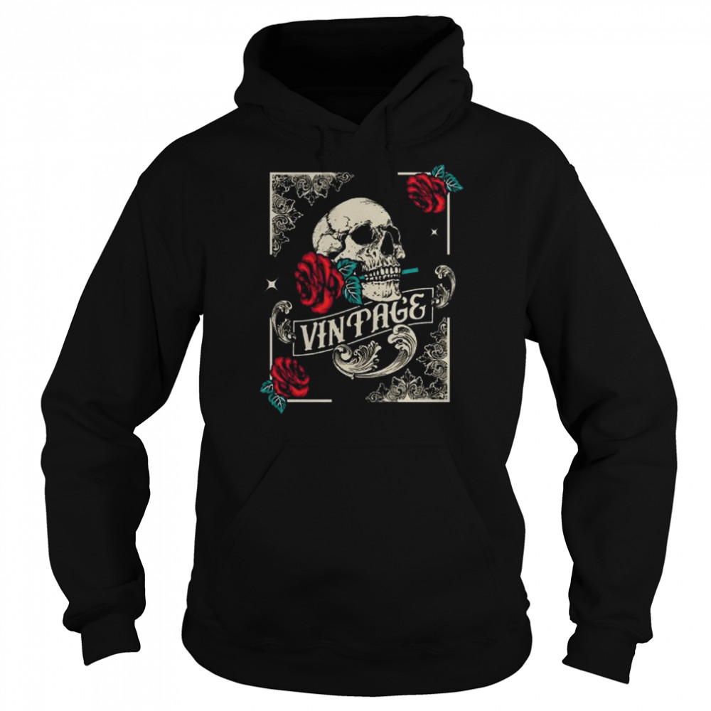 Skull with Roses Distressed Unisex Hoodie