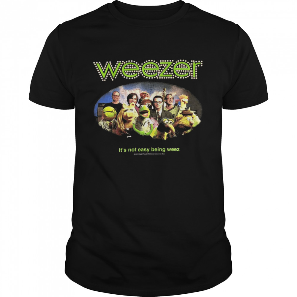 Weezer 2002 Its’s Not Easy Being Weez The Muppets Collab Black Concert shirts